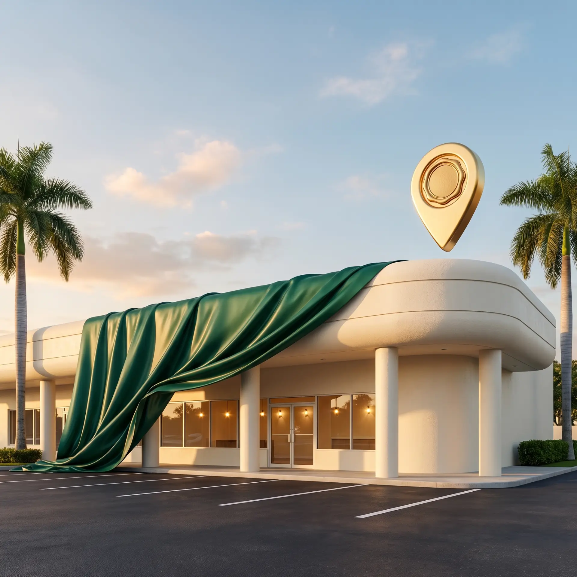 La nueva casa de Casa Caleñitas en Pembroke Pines, aún cubierta, esperando su inauguración
